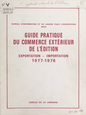cover image of Guide pratique du commerce extérieur de l'édition. Exportation-importation, 1977-1978